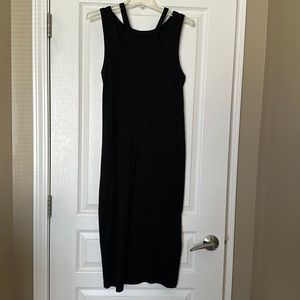 Anthropologie black ribbed dress